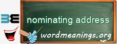 WordMeaning blackboard for nominating address